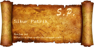 Sikur Patrik névjegykártya