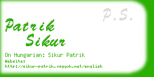 patrik sikur business card